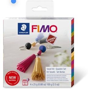 STAEDTLER FIMO Leather-Effect Modelling Clay DIY Set Tassels kit new in box gift